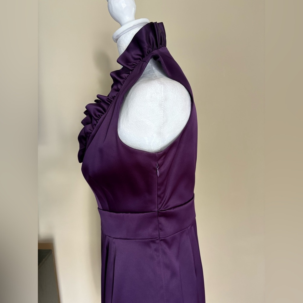🎾Satin Purple Dress With Ruffles - Picture 8 of 10